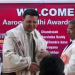 Dr Nandakishore Dukkipati receiving Arogyanidhi Awards 2015